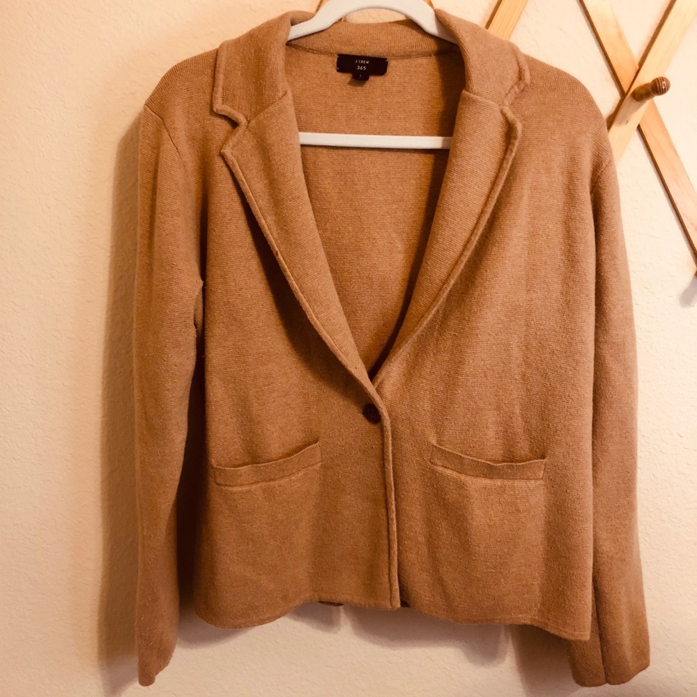J. Crew Tan Cardigan Blazer